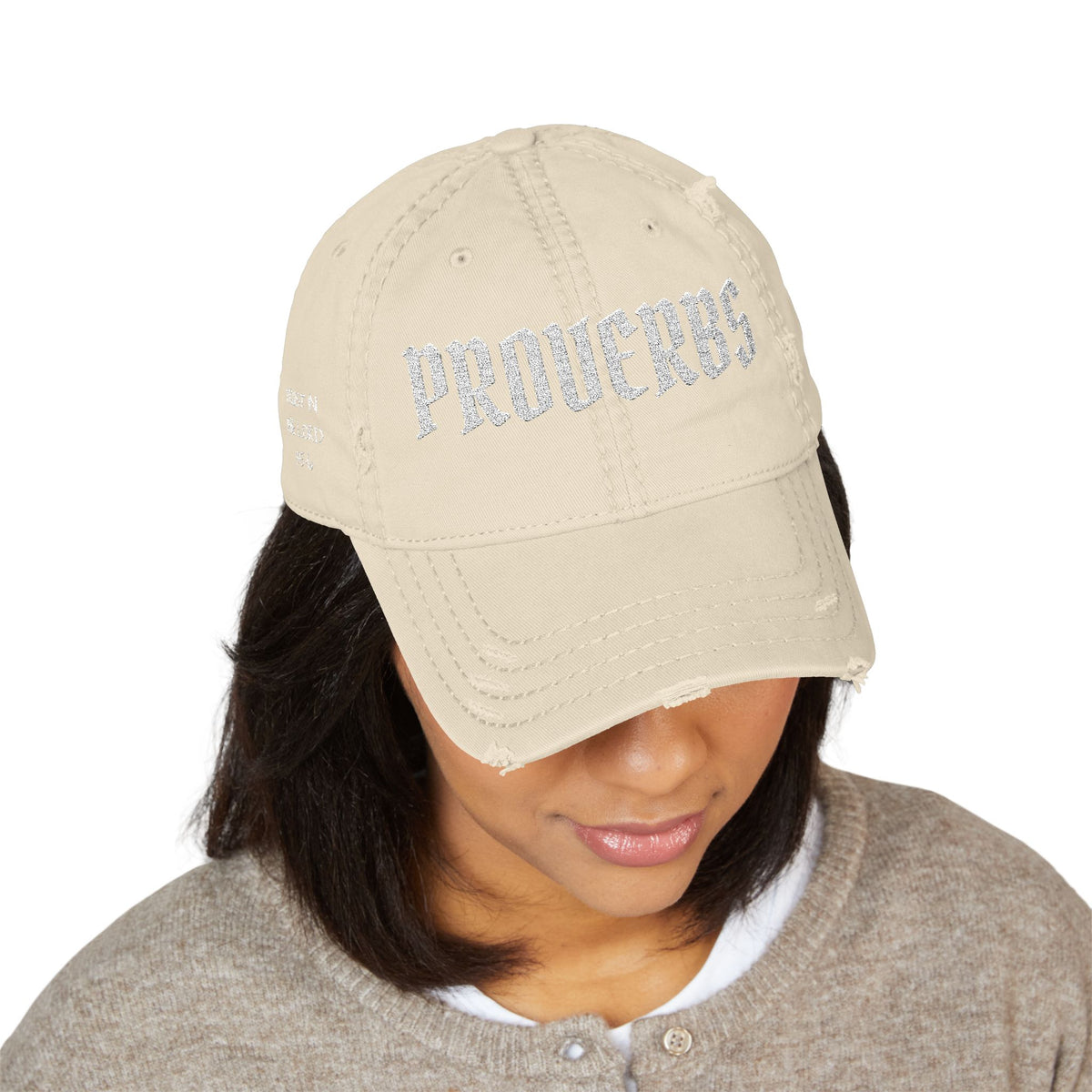 Proverbs 3:5-6 Distressed Embroidered Dad Hat