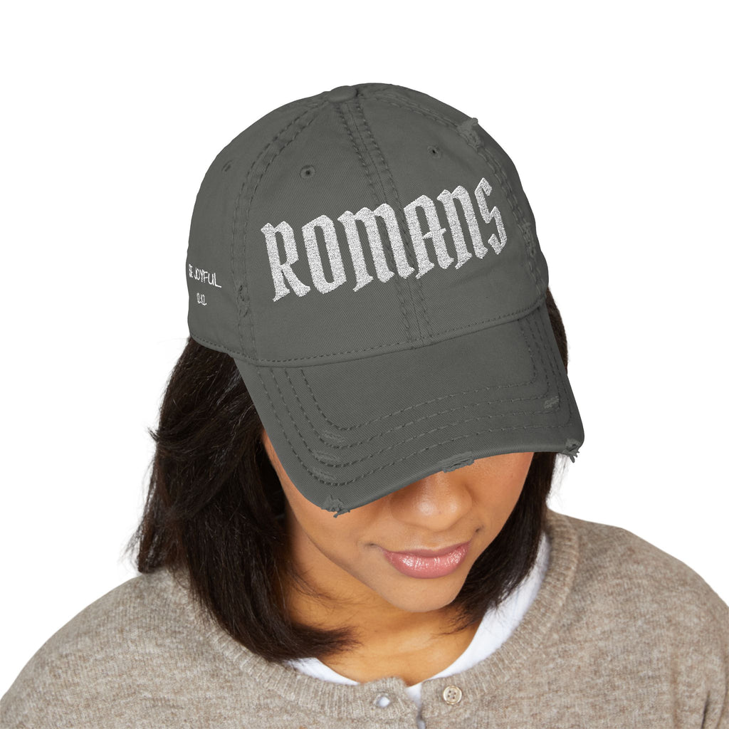 Romans 12:12 Distressed Embroidered Dad Hat