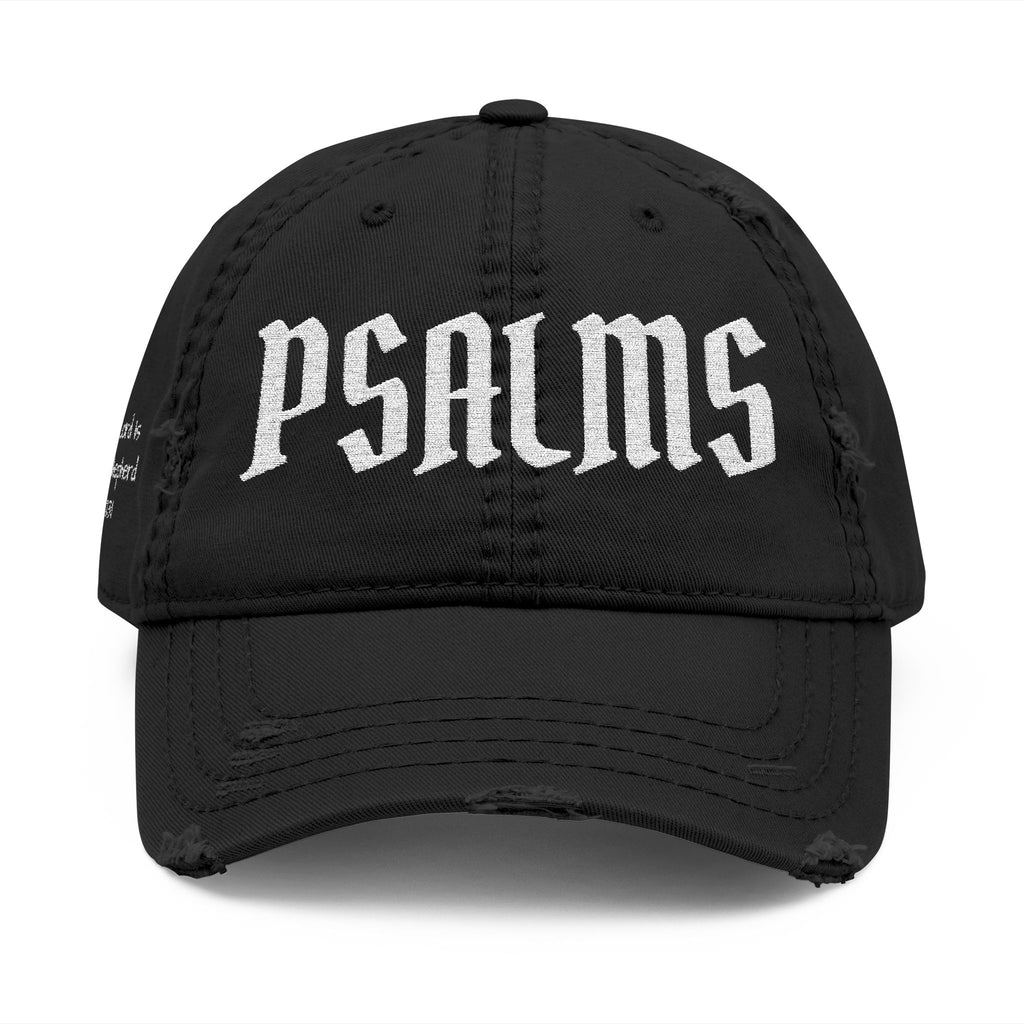 Psalms 23:1 Distressed Embroidered Dad Hat