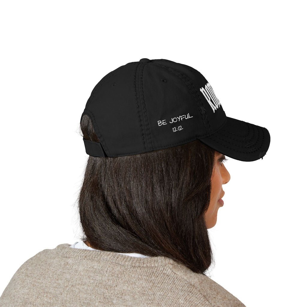 Romans 12:12 Distressed Embroidered Dad Hat
