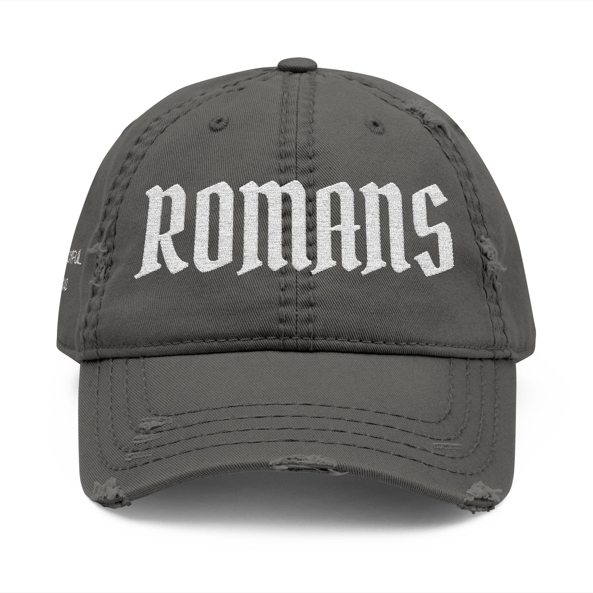 Romans 12:12 Distressed Embroidered Dad Hat