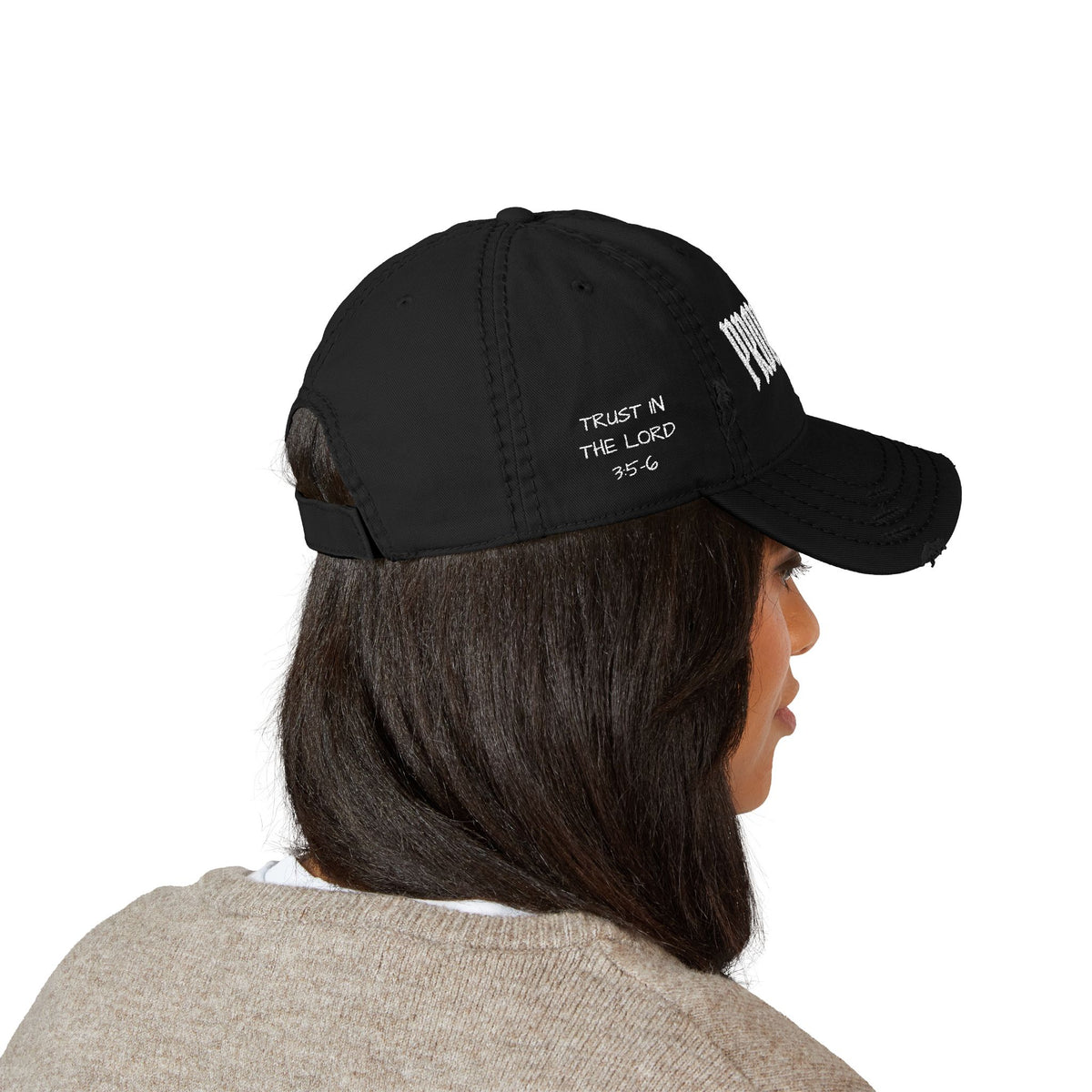 Proverbs 3:5-6 Distressed Embroidered Dad Hat